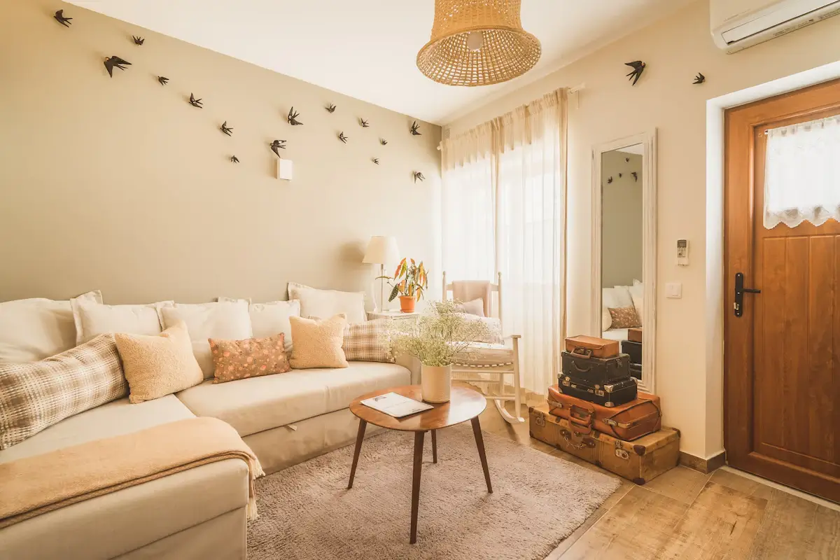 A Serene Airbnb Home with Patio in Lagos, Portugal 1 cozy-small-sitting-room-calm-colors-nordroom