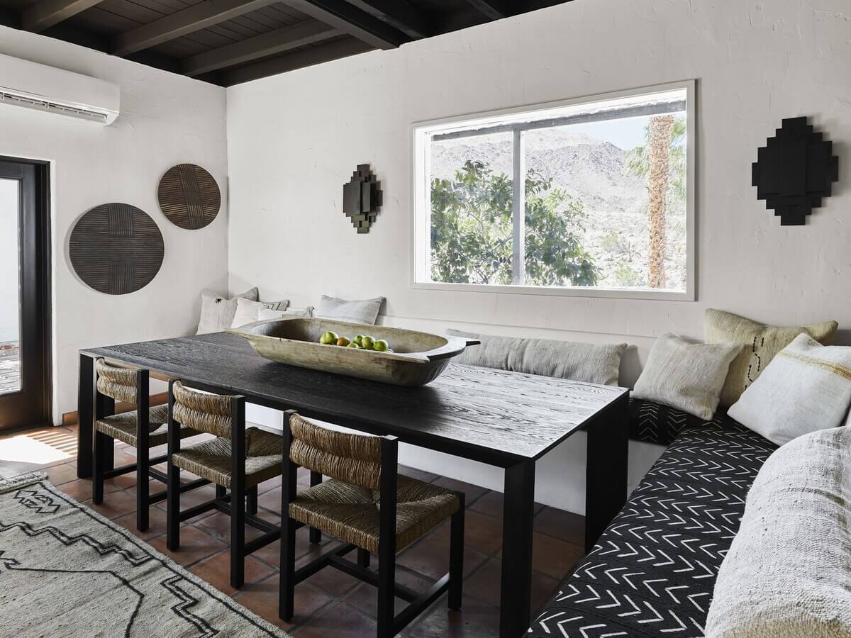 Queer Eye's Bobby Berk Designed An Airbnb Villa in California 5 dining-space-built-in-dining-bench-nordroom