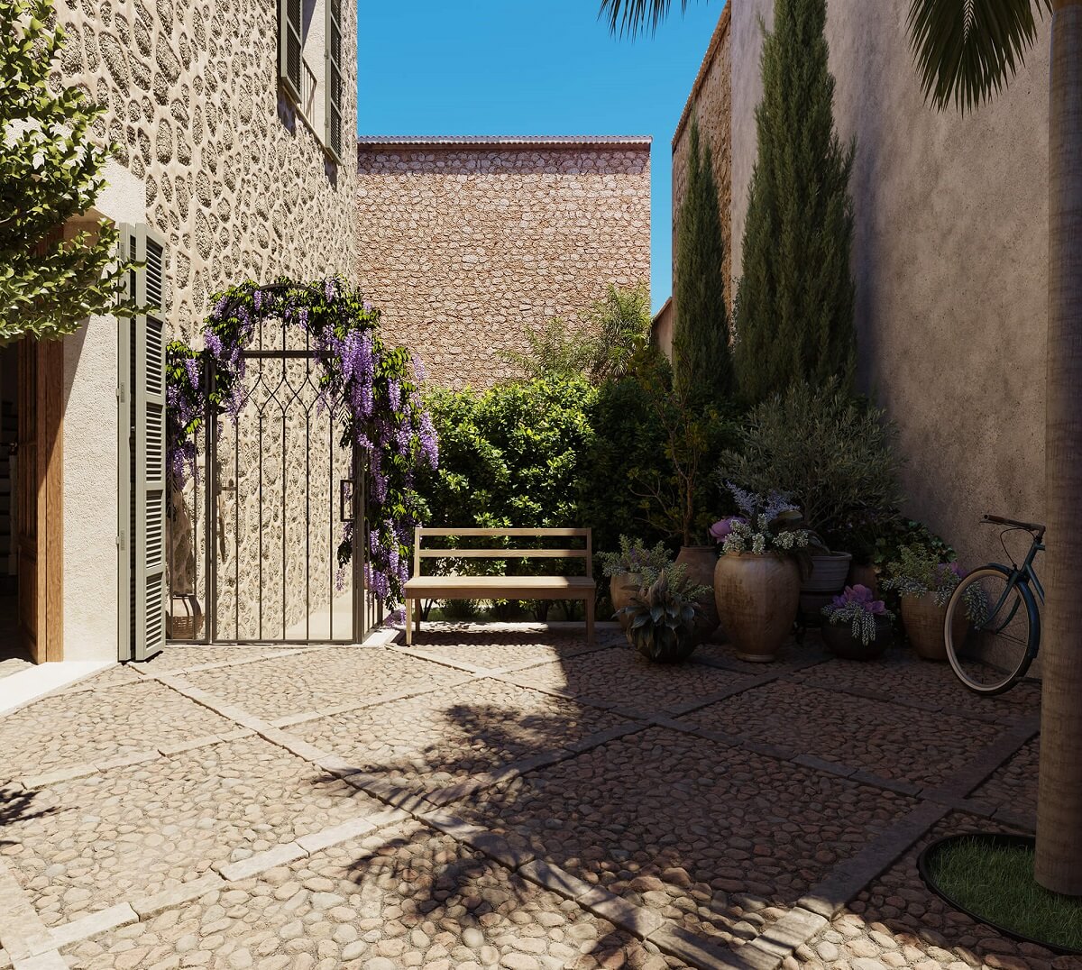 A Townhouse on Mallorca Combines Historic Charm and Modern Design 16 entrance-townhouse-mallorca-berrow-projects-nordroom