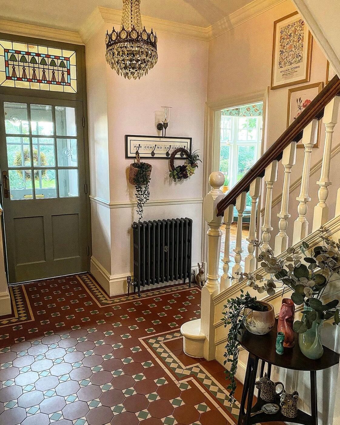 A Wonderful Eclectic Maximalist Home in England 14 hallway-original-details-floor-tiles-edwardian-home-england-nordroom