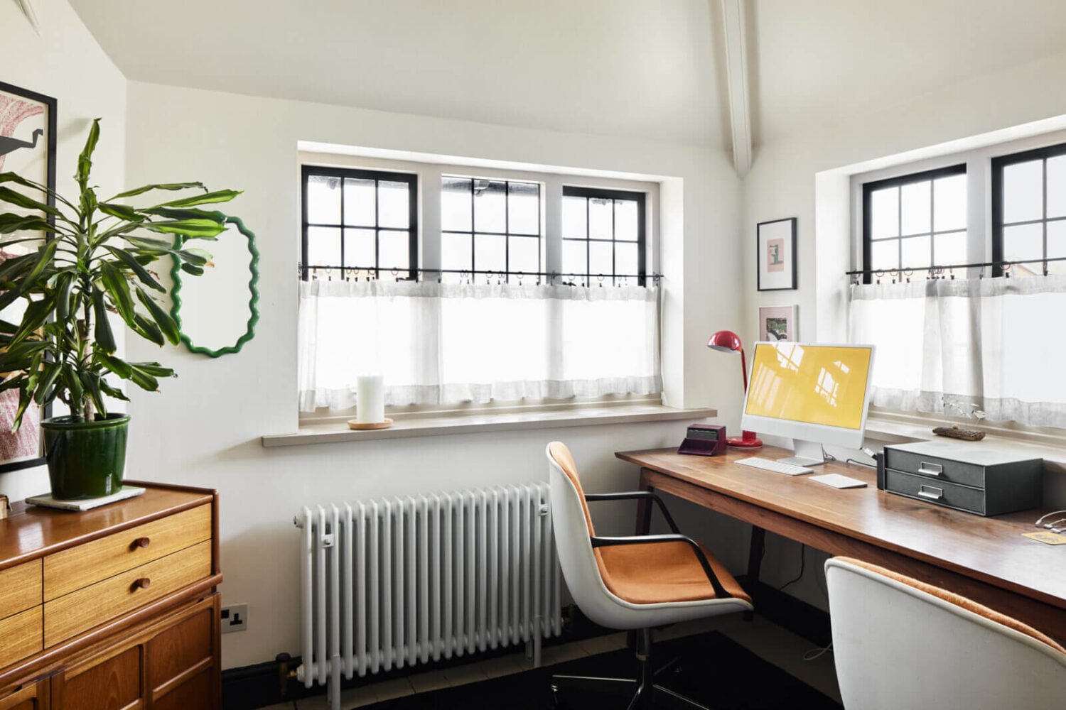 An Arts and Crafts House with Colorful Rooms 15 home-office-double-desk-arts-and-crafts-homes