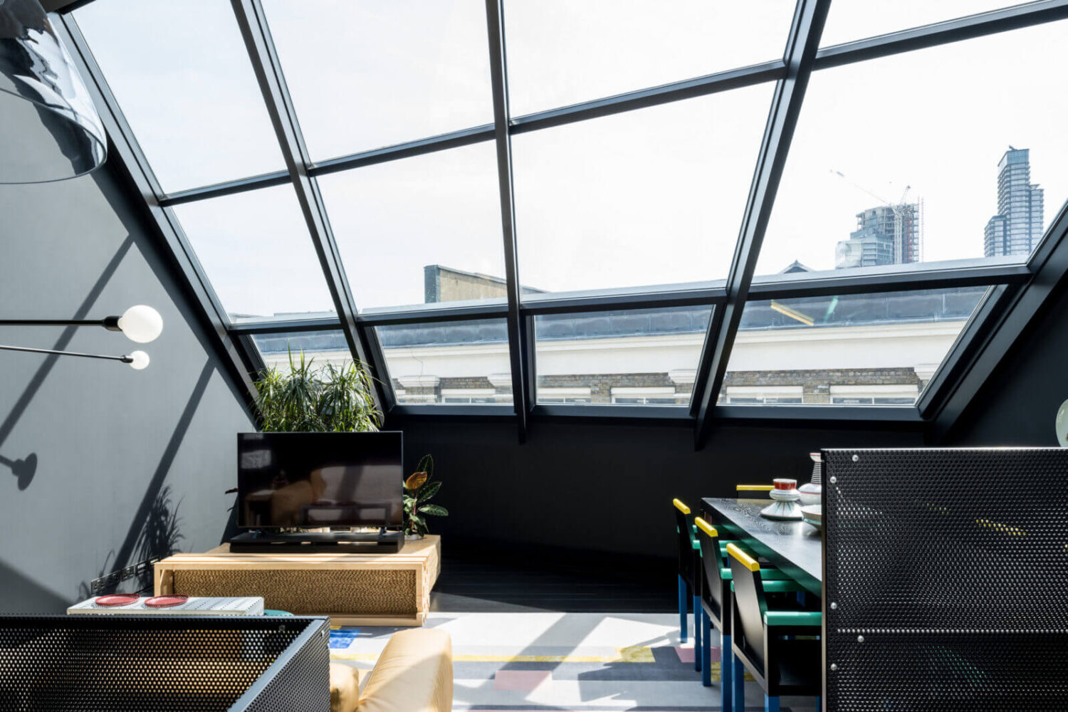 A Spectacular Modern Black Loft in London 9 large-skylights-artist-windows-modern-loft-london-nordroom