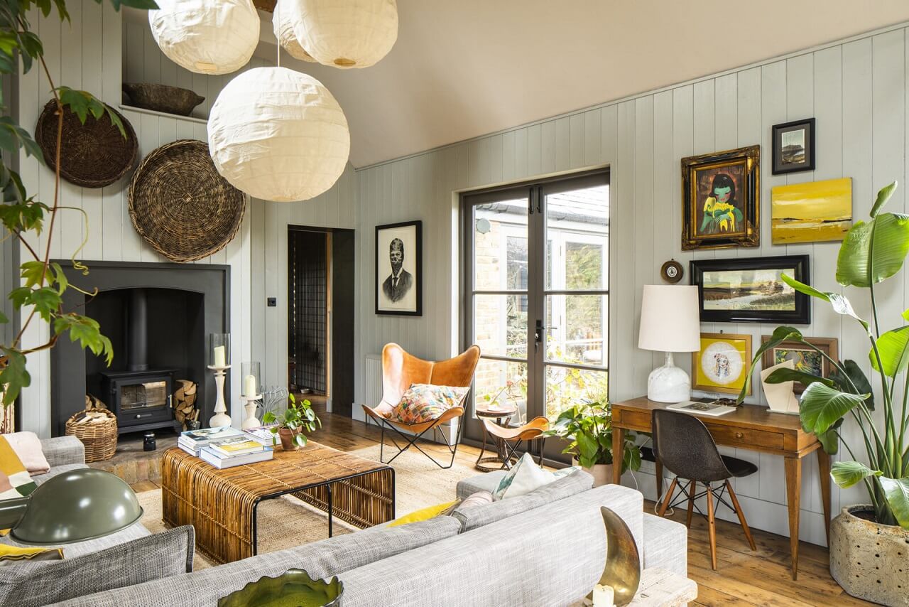 A Cozy Victorian Country House in England 3 living-room-desk-plants-high-ceilings-wooden-floor-nordroom