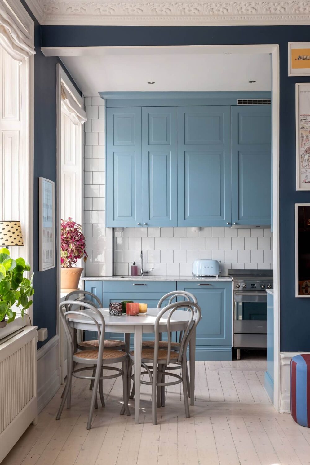 A Nordic Home with Blue Sitting Room and Kitchen 9 nordic-kitchen-light-blue-kitchen-cabinets-nordroom