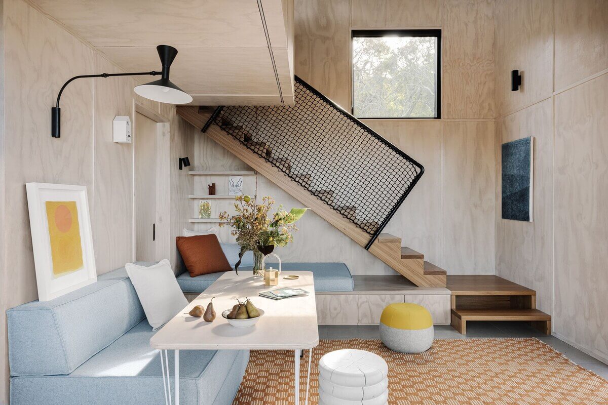 A Small Modern Seaside Retreat in Australia 3 plywood-sitting-room-airbnb-australia-nordroom