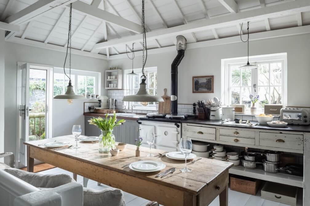 A Beautiful Seaside Cottage in Cornwall 6 serene-cottage-kitchen-aga-stove-nordroom