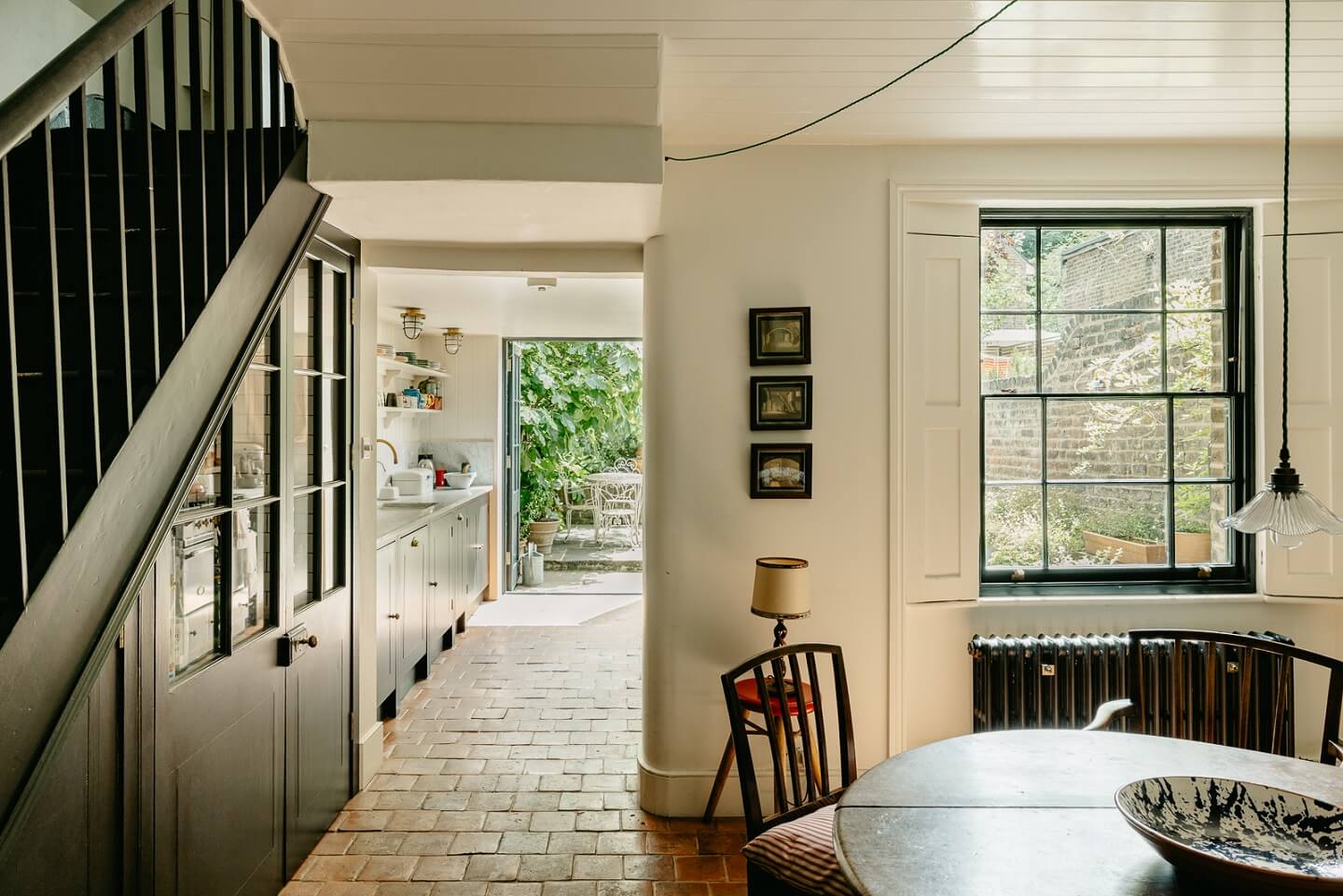 A Carefully Restored Victorian House in London 6 basement-kitchen-dining-room-cottage-style-terracotta-floor-nordroom