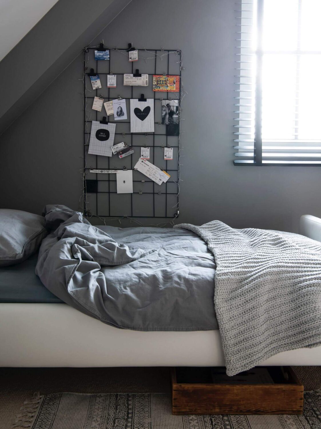 A Dutch Country Home with a Tiny House in the Garden 17 bedroom-gray-walls-sloped-ceiling-nordroom