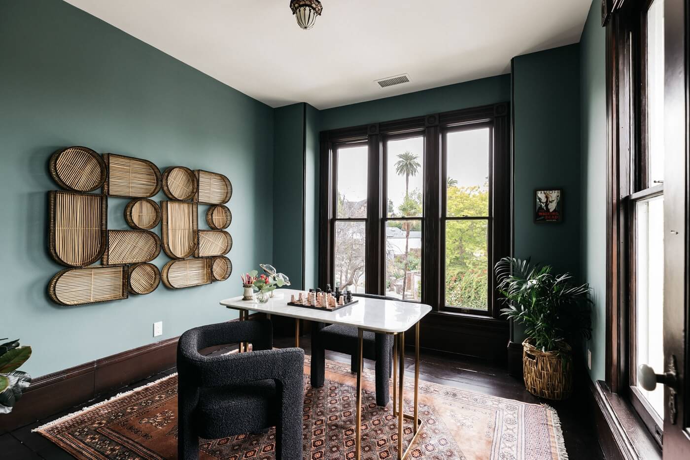 A Carefully Restored Victorian House in Los Angeles 12 home-office-blue-green-walls-victorian-house-los-angeles-nordroom