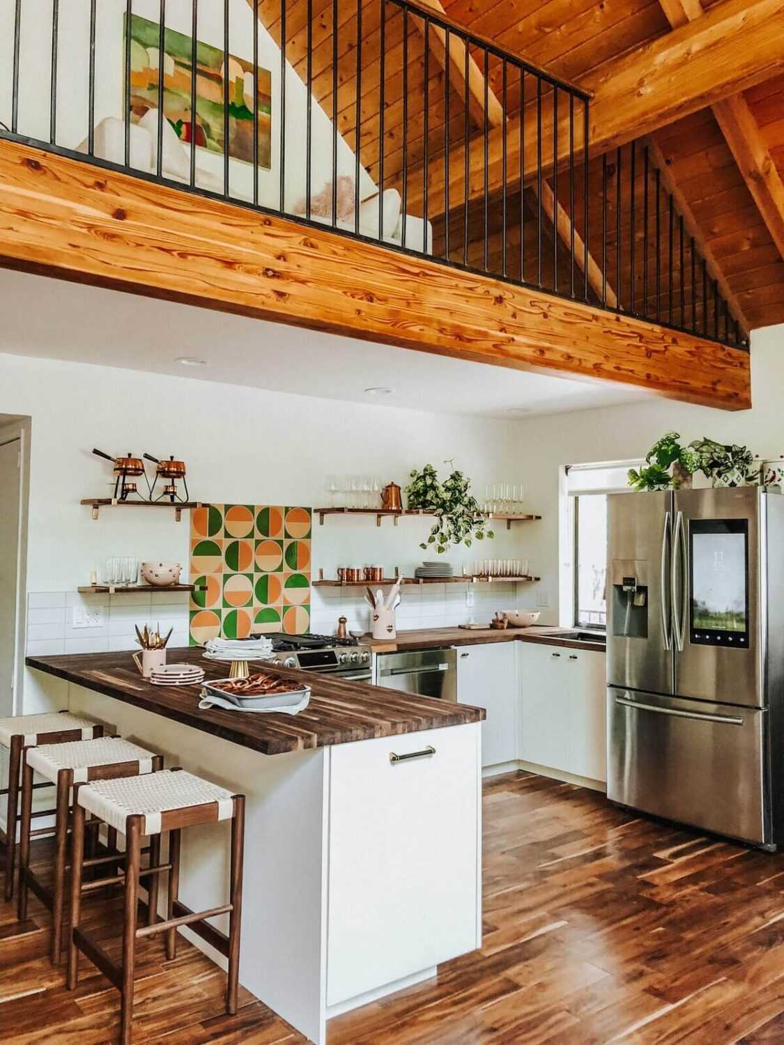 The Kitchy Cabin: A Lovely Airbnb Home in California 6 kitchen-a-frame-cabin-wooden-ceiling-breakfast-bar-nordroom