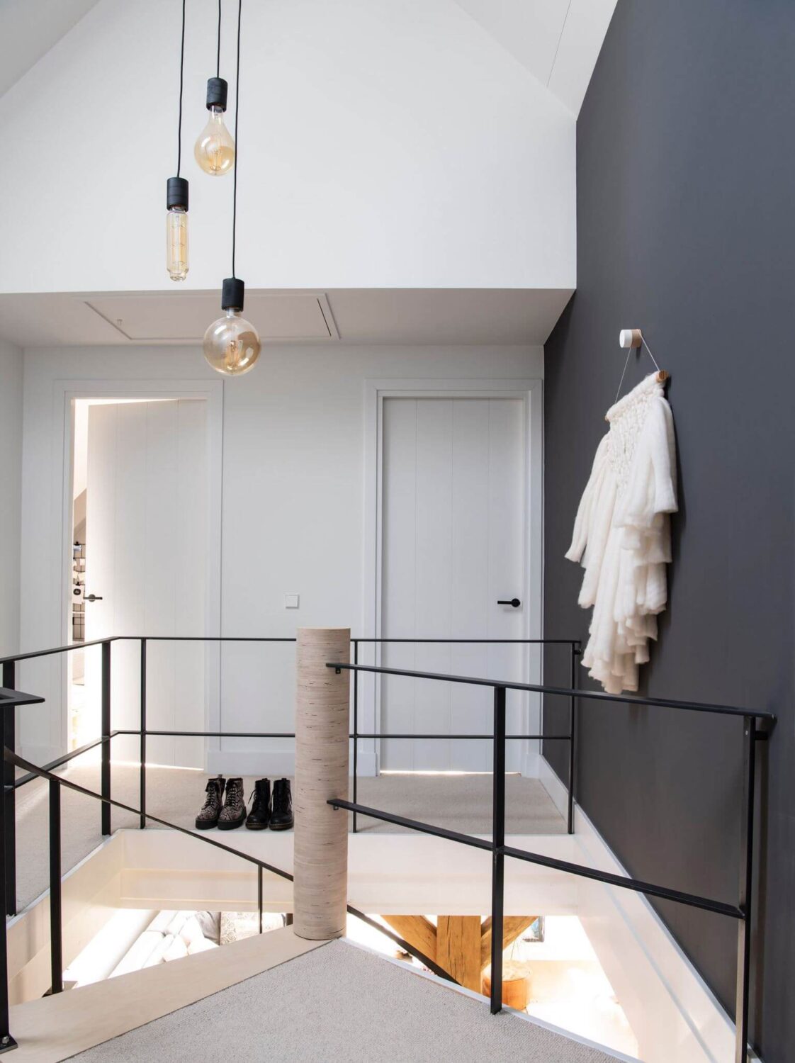 A Dutch Country Home with a Tiny House in the Garden 12 landing-dark-gray-walls-nordroom