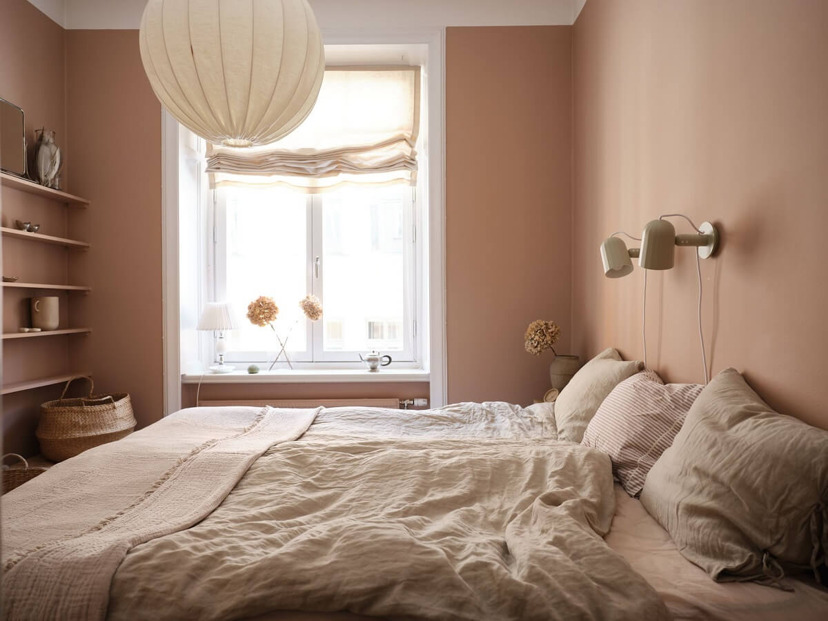 A Light Nordic Home with Ochre Yellow Kitchen 15 light-pink-bedroom-nordroom