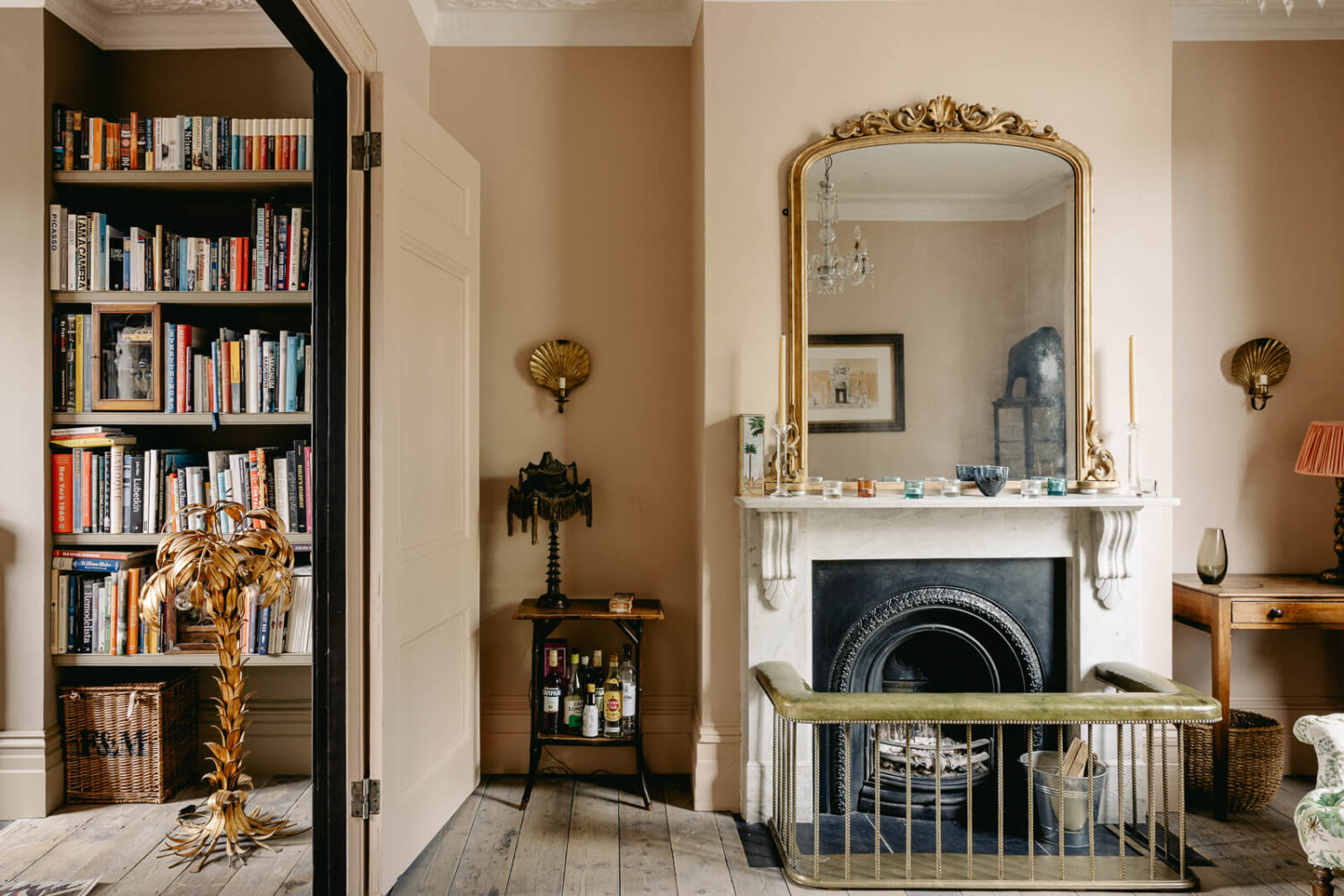 A Carefully Restored Victorian House in London 2 light-pink-double-sitting-room-marble-fireplace-large-antique-mirror-nordroom