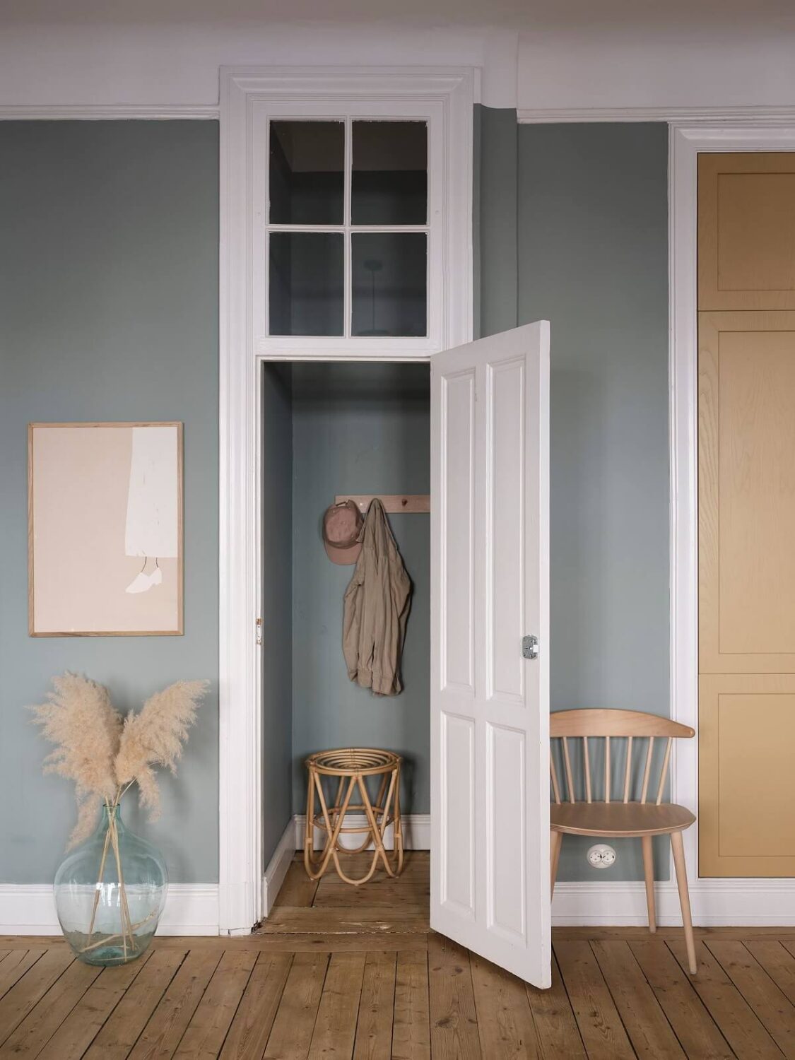 A Light Nordic Home with Ochre Yellow Kitchen 7 living-room-built-in-closet-nordroom