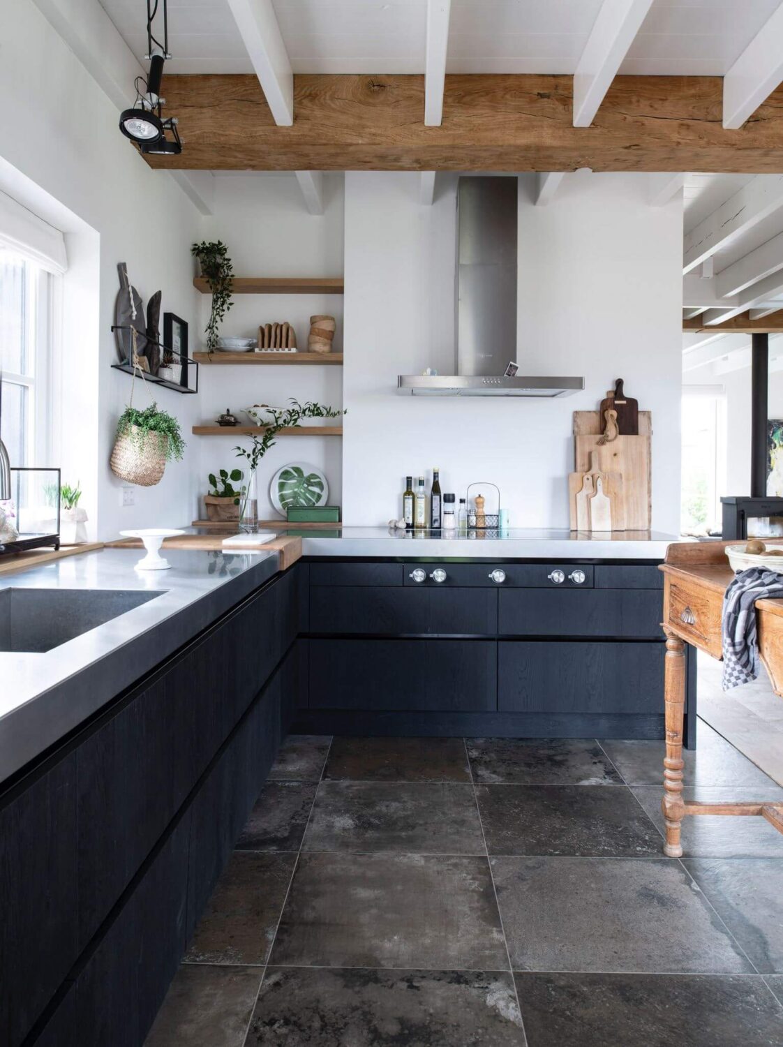 A Dutch Country Home with a Tiny House in the Garden 3 modern-kitchen-exposed-beams-country-house-nordroom