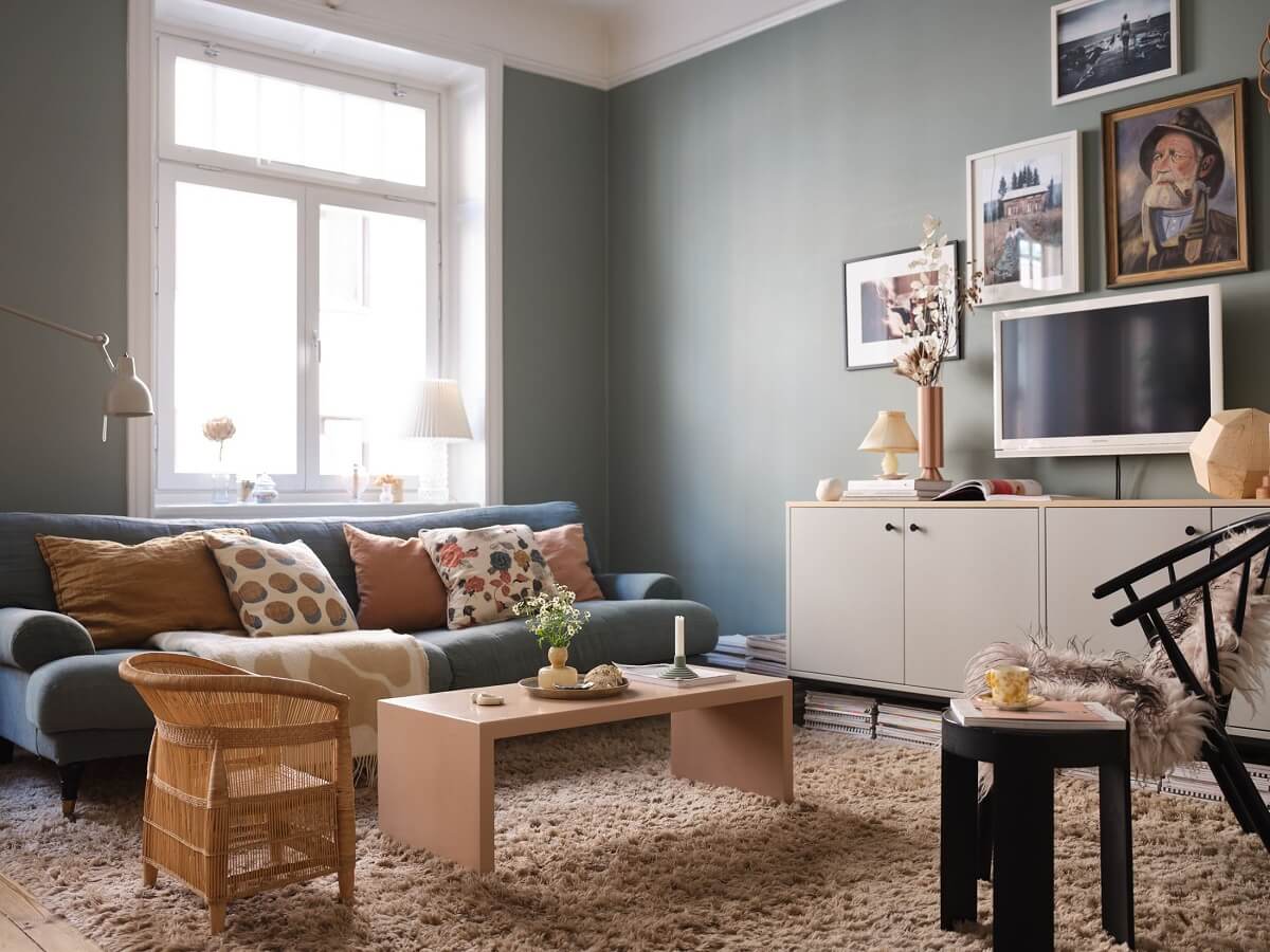 A Light Nordic Home with Ochre Yellow Kitchen 3 scandinavian-living-room-blue-sofa-nordroom