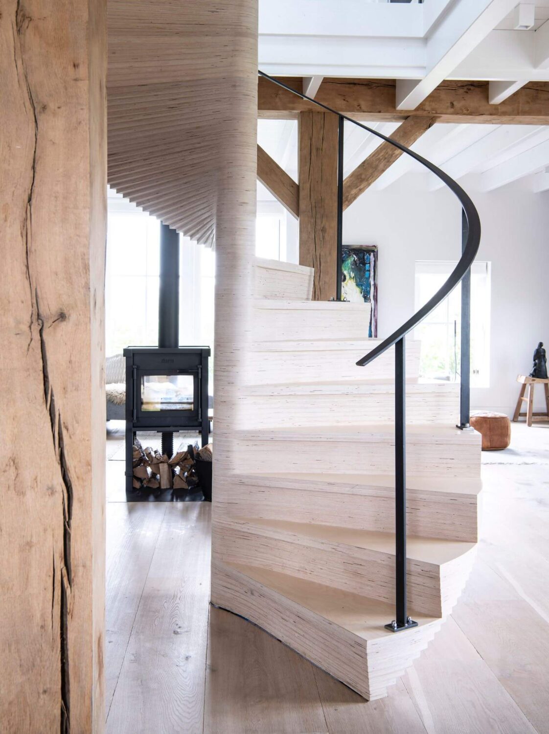 A Dutch Country Home with a Tiny House in the Garden 9 sculptural-spiral-staircase-country-house-nordroom