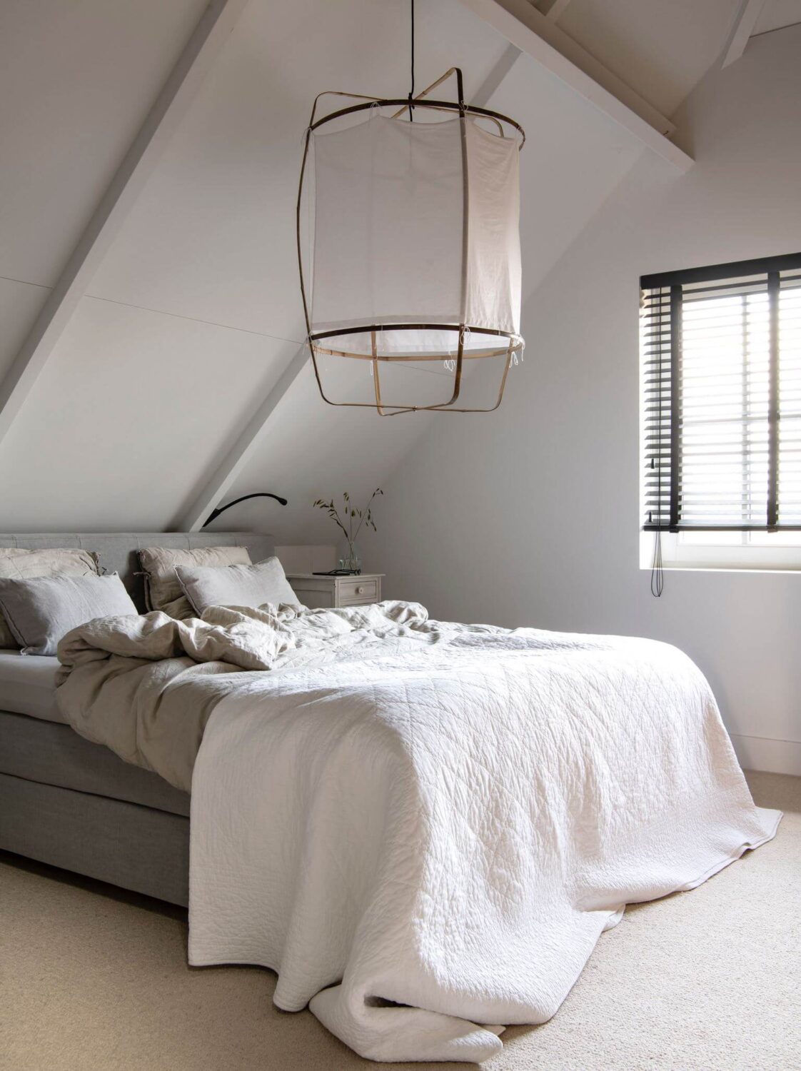 A Dutch Country Home with a Tiny House in the Garden 13 serene-bedroom-sloped-ceilings-nordroom
