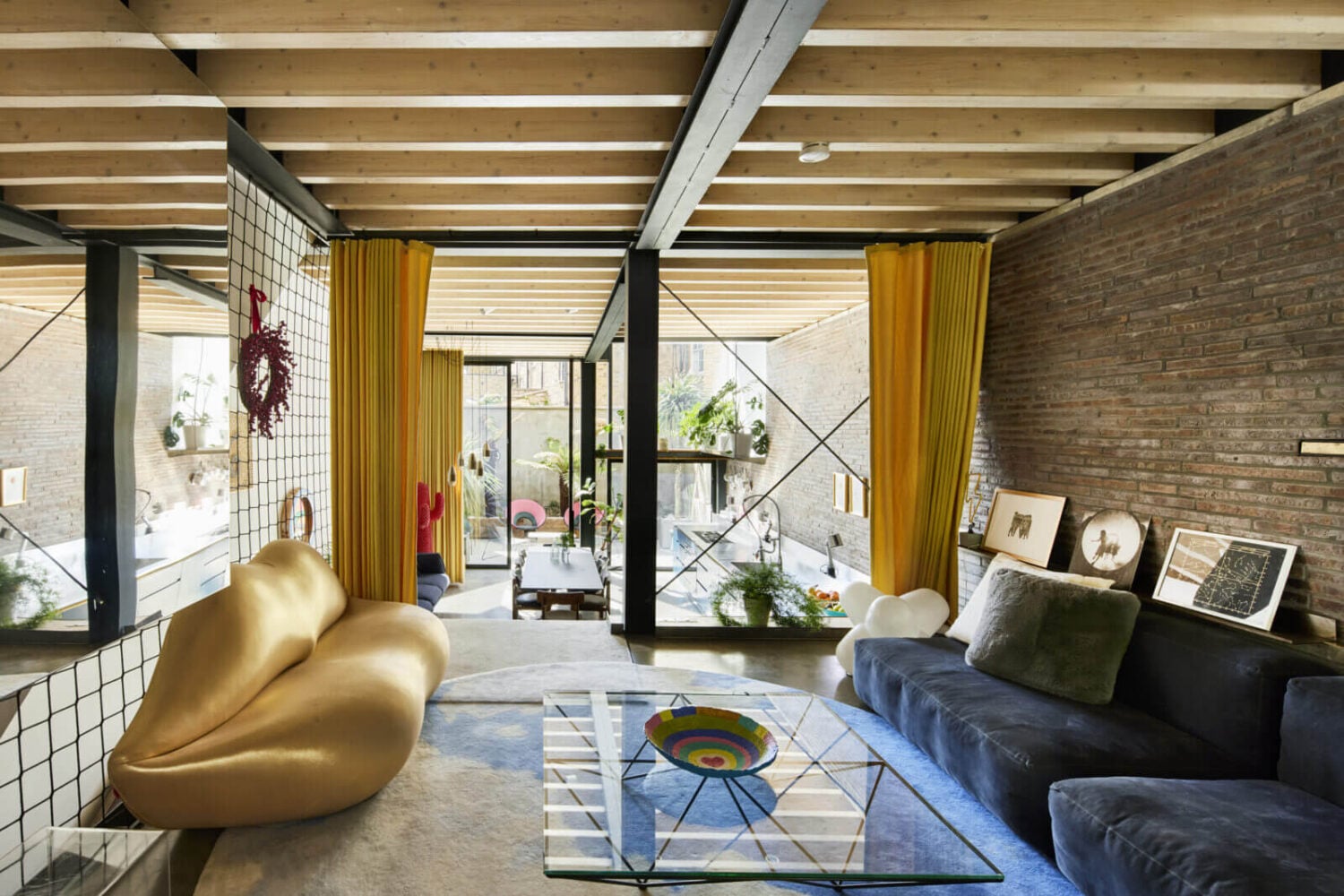 The Makers House: A Modern Achitectural Home in London 10 sitting-room-brick-wall-wooden-beams-the-makers-house-london-nordroom
