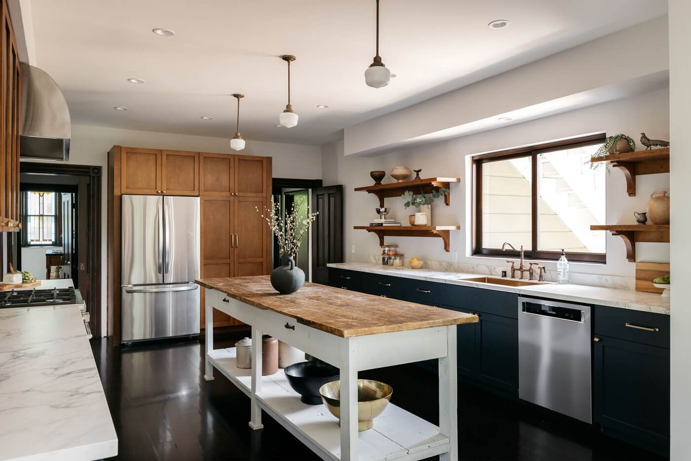 A Carefully Restored Victorian House in Los Angeles 6 spacious-galley-kitchen-island-nordroom