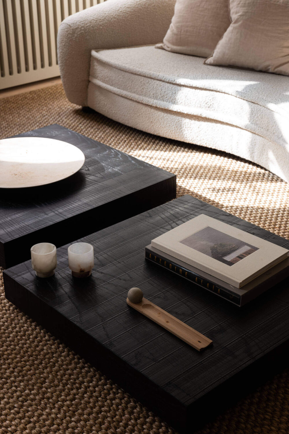 Japandi Interior Design in a Small Nordic Home 4 square-cofee-tables-serene-japandi-living-room-nordroom