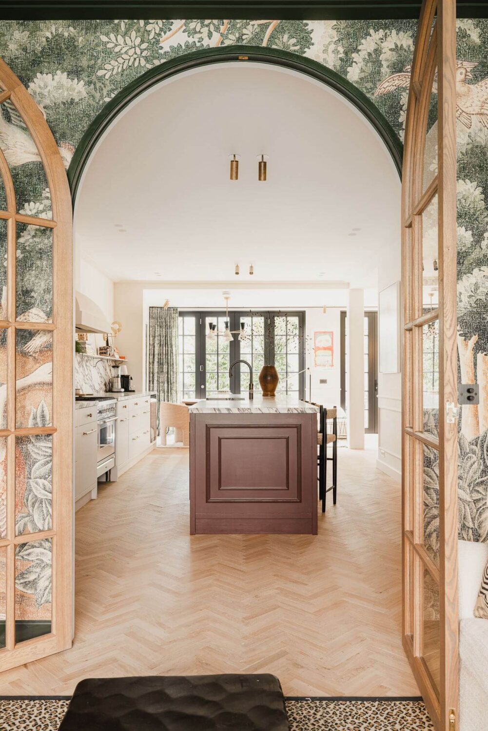 57 Stylish Two-Tone Kitchen Cabinet Ideas 16 arched-doorway-kitchen-amsterdam-townhouse-nordroom