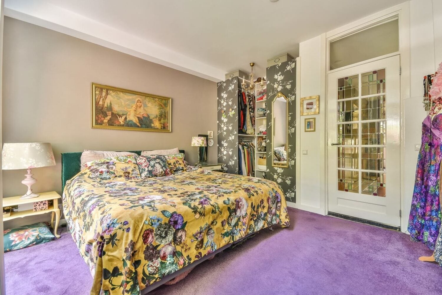 A Bright Colorful Home in Amsterdam 13 bedroom-lavender-carpet-nordroom