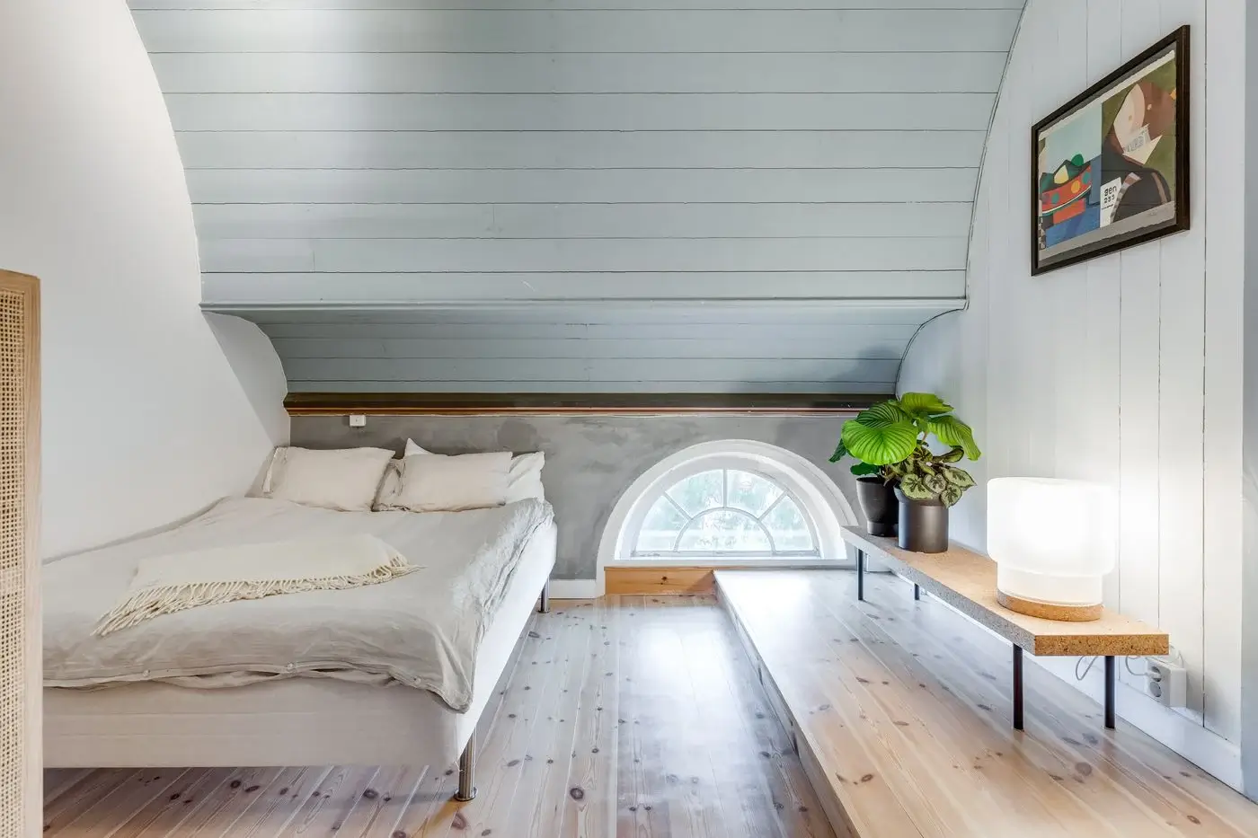 A Beautiful Chapel Conversion in Sweden 11 bedroom-sloped-ceiling-church-conversion-sweden-nordroom