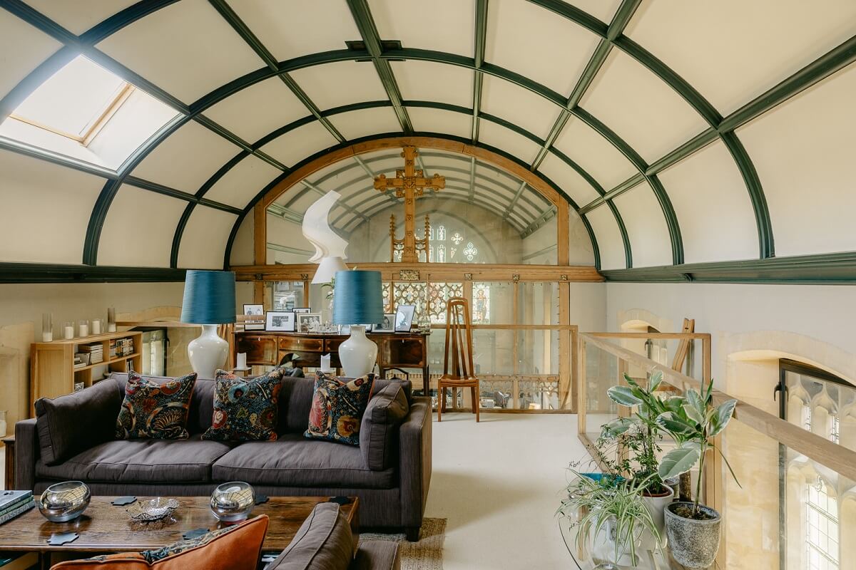 A Warm Church Conversion in England 4 church-conversion-england-loft-sitting-room-nordroom