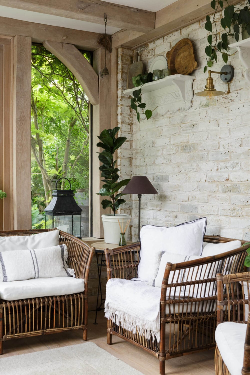 A Cozy Cottage-Style Country House with a Lovely Garden 7 conservatory-plants-brick-walls-nordroom