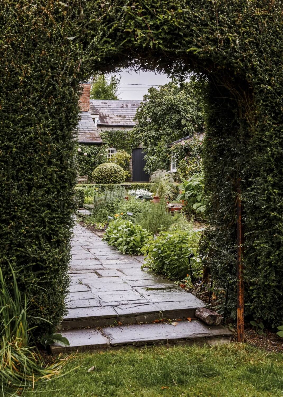 A Cozy Restored Country House in England 31 garden-hedge-archway-parsonage-england-nordroom