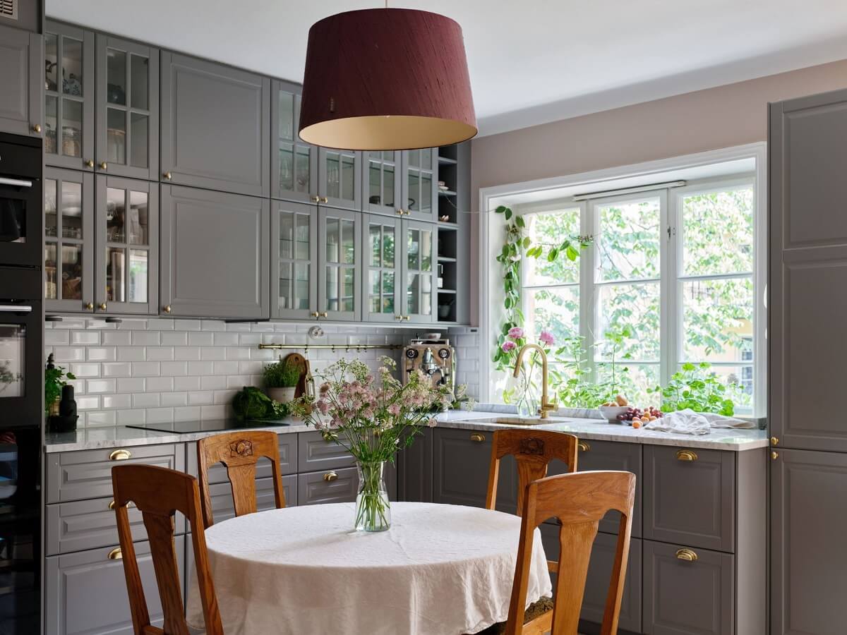 A Light Pink and Gray Nordic Home 2 gray-kitchen-classic-cabinets-nordroom
