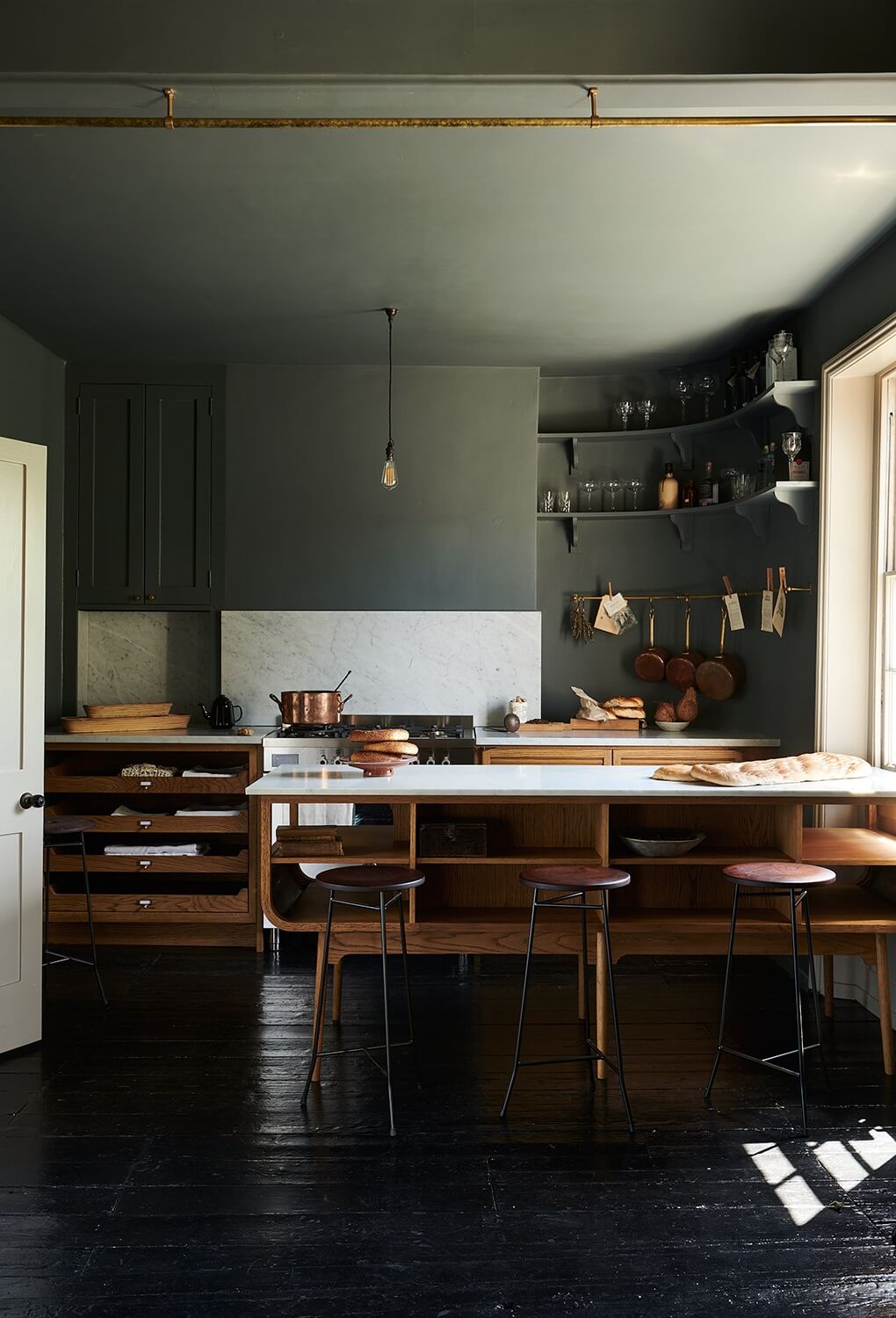 A Paint Job Transformed This deVOL Kitchen 17 moody-dark-gray-haberdasher-kitchen-island-nordroom