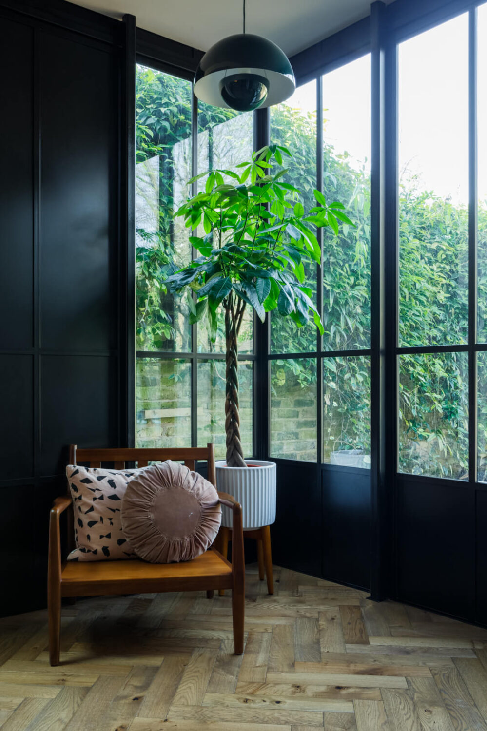 A Combination of Styles and Color in a London Townhouse 5 reading-nook-steel-glass-kitchen-extension-townhouse-london-nordroom