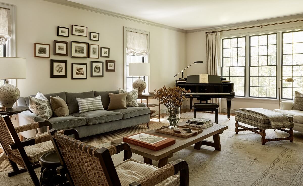 A Bedford Colonial Decorated in Warm Neutrals 2 sitting-room-warm-neutrals-piano-gallery-wall-nordroom