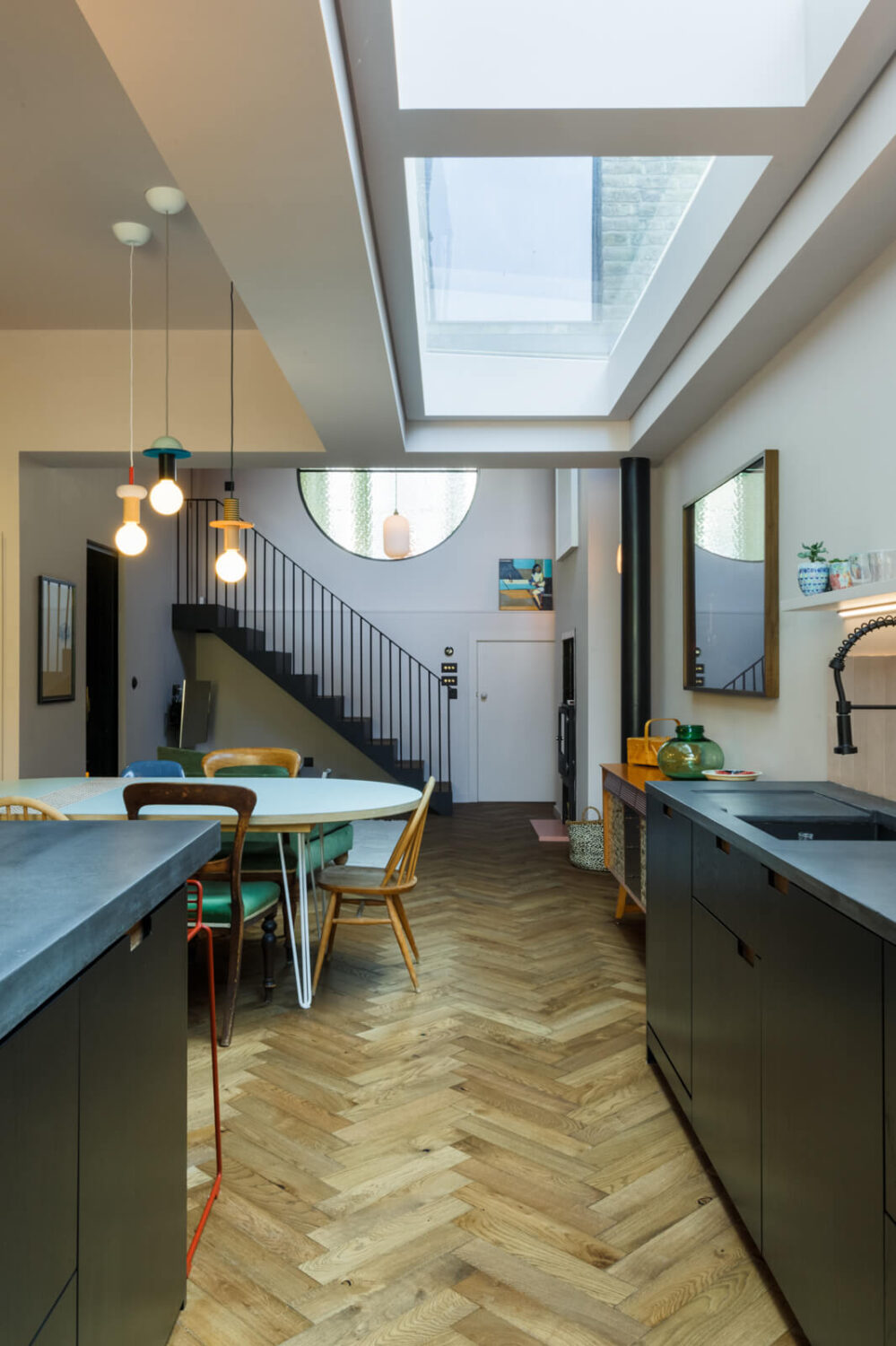 A Combination of Styles and Color in a London Townhouse 7 skylight-kitchen-extension-victorian-townhouse-london-nordroom