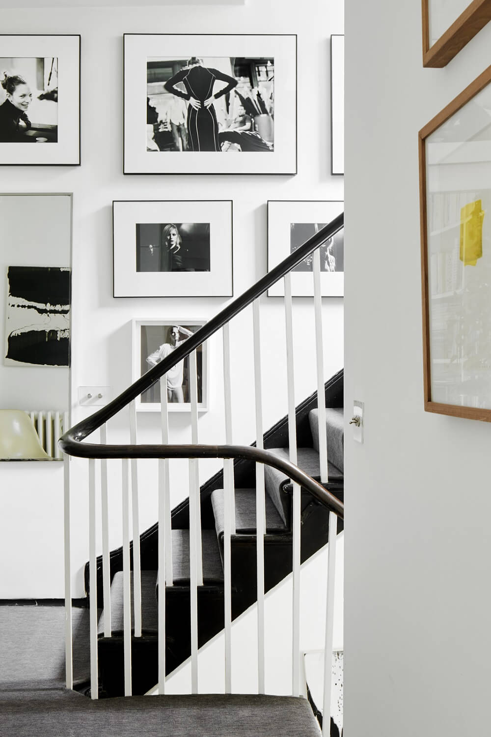 A Monochrome Victorian Townhouse in London 13 staircase-gallery-wall-monochrome-townhouse-london-nordroom