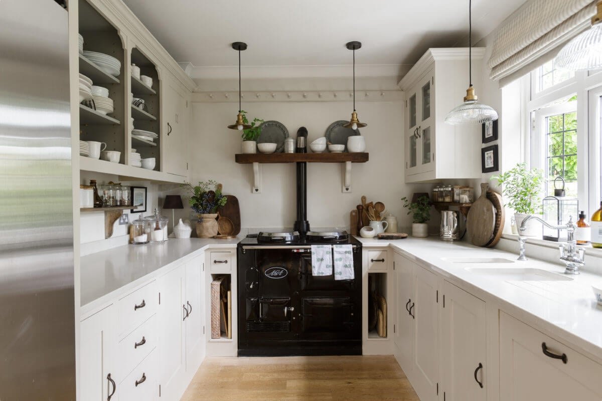 A Cozy Cottage-Style Country House with a Lovely Garden 2 white-country-style-kitchen-england-nordroom