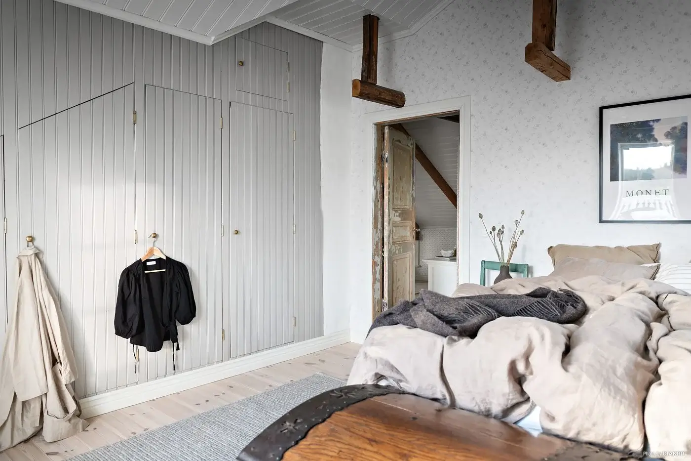 A Charming Swedish Villa Filled with Wallpaper 16 bedroom-built-in-wardrobes-country-house-sweden-nordroom