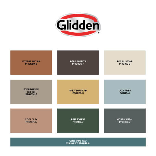 The Color Trends for 2023: Rich & Warm Natural Hues 16 glidden color palette nordroom The Color Trends for 2023: Rich & Warm Natural Hues