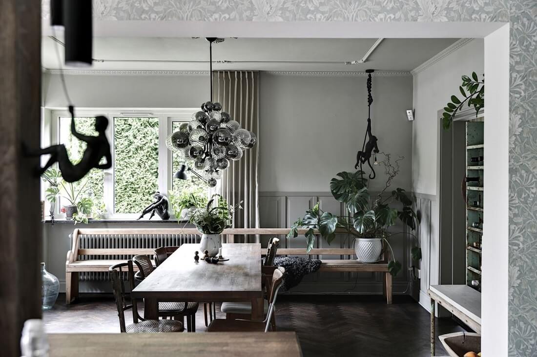 A Swedish 1930s Villa Decorated in Gray and Green Tones 8 kitchen-dining-room-muted-colors-nordroom