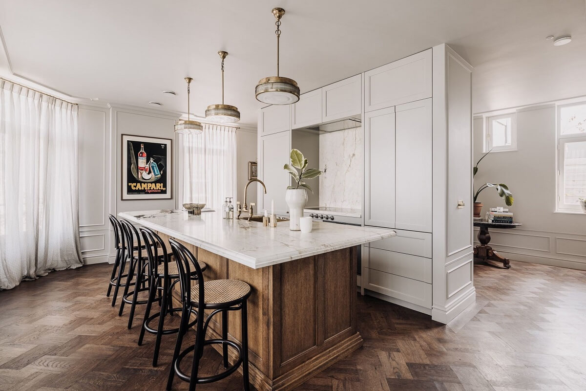 A Luxurious Canal House in Amsterdam 3 kitchen-italian-marble-island-breakfast-bar-nordroom