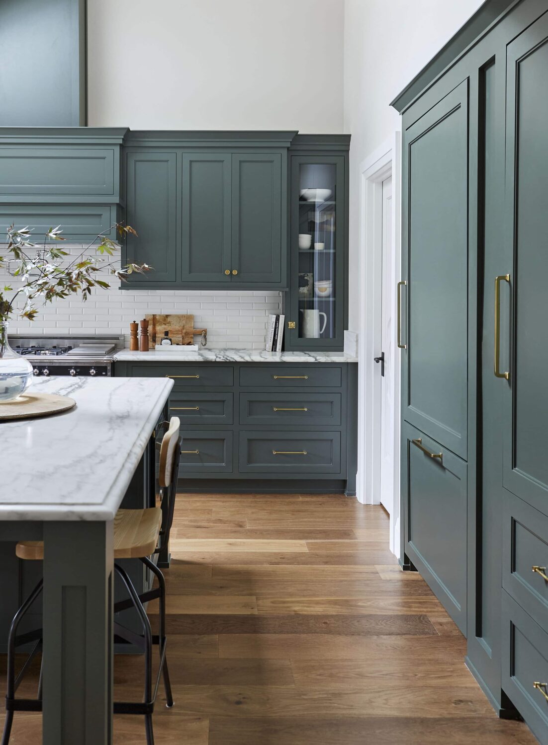 Glidden & PPG Color of the Year 2023: Vining Ivy 28 muted-teal-kitchen-cabinets-emily-henderson-nordroom