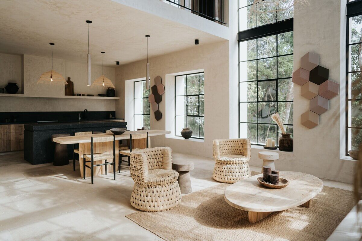A Serene Apartment in Tulum with High Ceilings and Rooftop Pool 7 open-plan-kitchen-sitting-room-nordroom