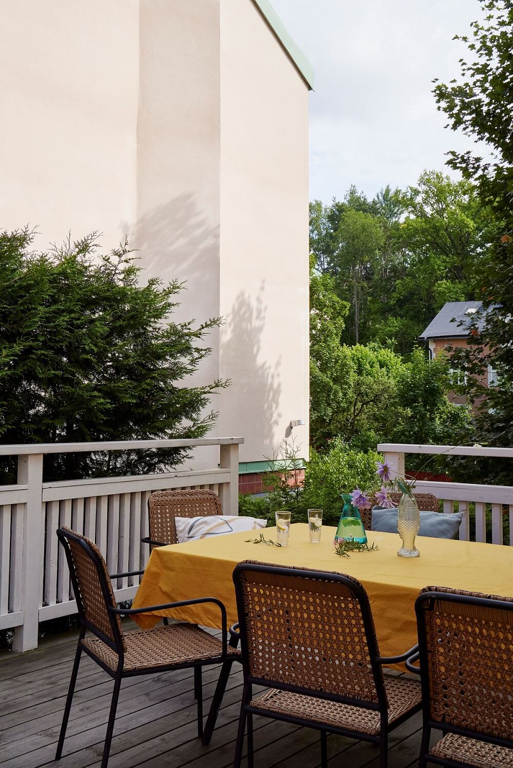 A Split-Level Attic Apartment with Blue Bedroom 18 outdoor-terrace-playful-attic-apartment-sweden-nordroom