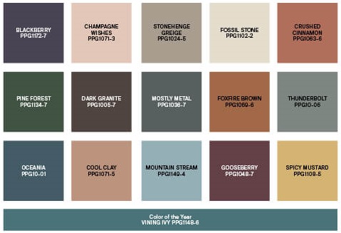 Glidden & PPG Color of the Year 2023: Vining Ivy 4 ppg origin color palette nordroom 1 Glidden & PPG Color of the Year 2023: Vining Ivy