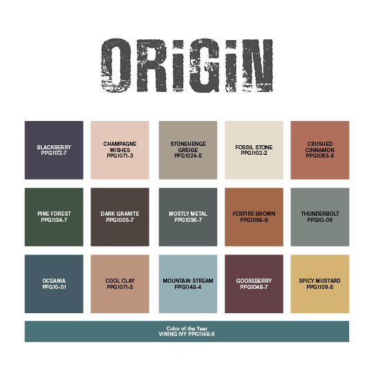 The Color Trends for 2023: Rich & Warm Natural Hues 14 ppg origin color palette nordroom The Color Trends for 2023: Rich & Warm Natural Hues