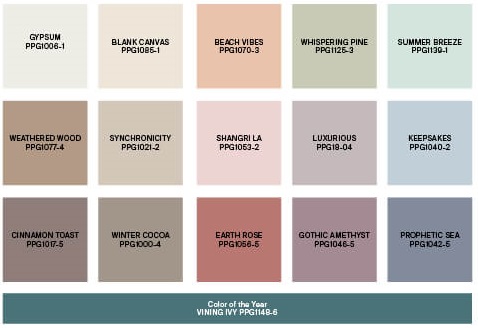 Glidden & PPG Color of the Year 2023: Vining Ivy 2 ppg serenity color palette nordroom 1 Glidden & PPG Color of the Year 2023: Vining Ivy