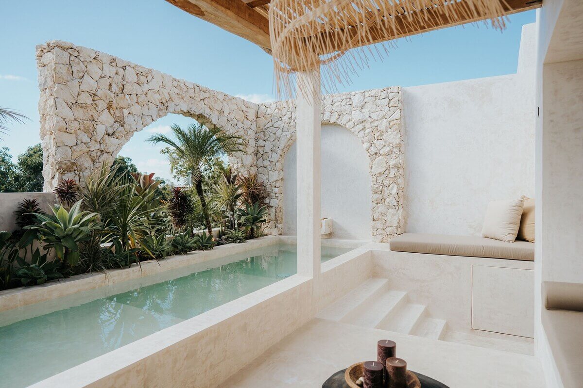 A Serene Apartment in Tulum with High Ceilings and Rooftop Pool 30 saltwater-rooftop-swimming-pool-airbnb-tulum-nordroom