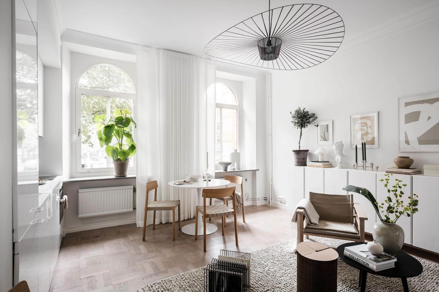 A Tiny and Stylish Nordic Apartment 8 small-sitting-room-kitchen-nordic-design-nordroom